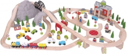 Bigjigs Rail Pista ferroviaria in legno percorso di montagna 112 pezzi