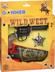 Set da cowboy - Revolver con fondina e distintivo Gonher