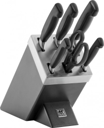 Set de 5 couteaux avec bloc Four Star, gris