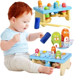 Wooden Pounding Bench BIRDS Small Foot