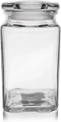 Barattolo quadrato in vetro per alimenti 1,4 l con coperchio
