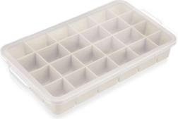 Stampo per ghiaccio in silicone con coperchio, beige 22,5 × 13 × 3 cm