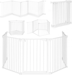 Parc de sécurité pour enfants et animaux domestiques – 5 panneaux, 60 cm, métal blanc par ECOTOYS