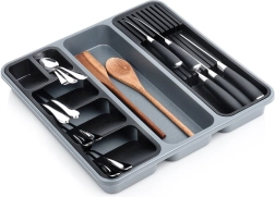 Vassoio grigio per posate da cassetto 40 × 40 cm