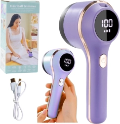 Electric fabric defuzzer with LED display, 3 speeds – purple