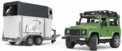 BRUDER LAND ROVER DEFENDER with horse trailer