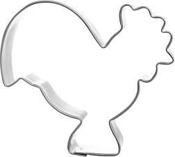 Stainless steel rooster cookie cutter 6.5 cm