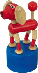Detoa press toy wooden dog figure