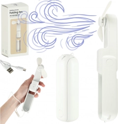 Ventilatore mini pieghevole portatile USB 2-in-1 bianco
