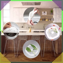 Silicone drain strainer for sink, bathtub, and washbasin – white anti-clog filter