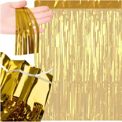 Tenda decorativa autoadesiva dorata a frange 100 × 200 cm RUHHY