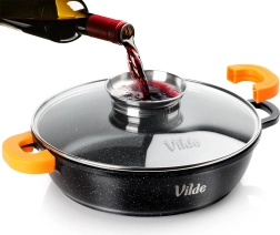 Deep granite pan with glass lid TERRUNA AROMA 28 cm, 3.3 l