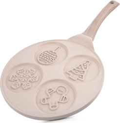 Granite pan for eggs and pancakes 26 cm, 4 Christmas shapes