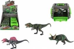 Dinosauro in gabbia portatile – giocattolo in plastica 13 × 9 cm, assortimento di specie, box da 12 pz