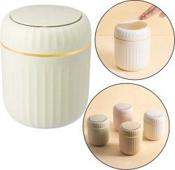 Mini trash can with green flip lid