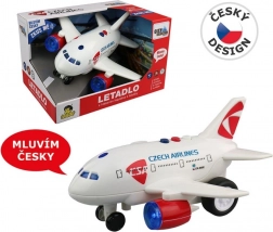 CSA airplane with captain and flight attendant announcements, friction motor, 20 cm