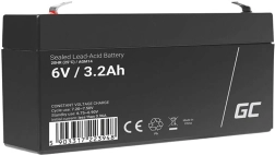 Maintenance-free GREEN CELL AGM Battery 6 V 3.2 Ah for Alarms, Cash Registers and Toys