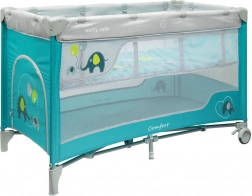 Lettino da viaggio per bambini con letto sospeso Baby Mix elefanti blu