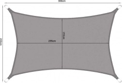 Telo parasole impermeabile da giardino 3 × 2 m rettangolare grigio