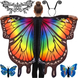 Costume da farfalla per bambini con grandi ali KRUZZEL, maschera e cerchietto