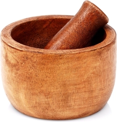 Mortaio in legno di mango con pestello