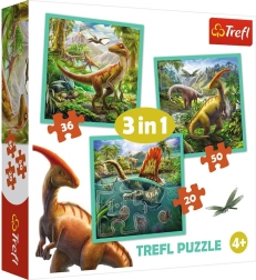 Puzzle 3 u 1 – Nevjerojatan svijet dinosaura TREFL
