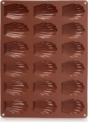 Silicone madeleine muschel mold, brown 32 × 24.5 × 2 cm