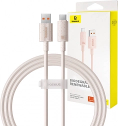 Rýchlonabíjací kábel Baseus USB na USB-C Habitat Series 1m ružový