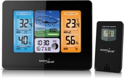 Color Wi‑Fi Weather Station GREENBLUE with Moon Phase and DCF