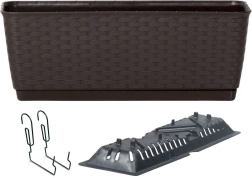 Hangende rattan bloembak met haken RATOLLA PW 40 cm – umbra