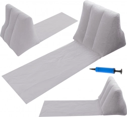 Felfújható strandmatrac háttámasszal és párnával – Szürke