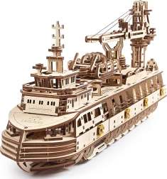 UGEARS 3D wooden mechanical puzzle research vessel