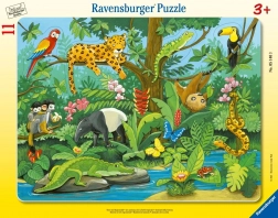 Puzzel 11 stukjes Regenwouddieren