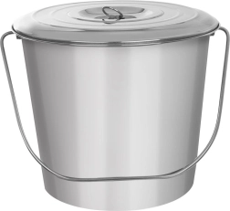 Stainless Steel Food Bucket with Lid 12 L