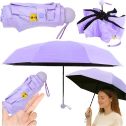 Pocket folding umbrella with UV protection UPF 50+ 90 cm, purple