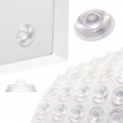 Öntapadós szilikon ütközők 13 mm – átlátszó, 50 db