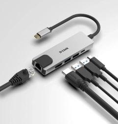 Hub D-Link USB‑C 5‑in‑1 con HDMI, USB 3.0 ed Ethernet Gigabit
