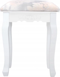 Hvid vintage-taburet med polstret sæde 38 × 28 × 45 cm