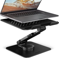Supporto in alluminio per notebook 10–17,3" con regolazione in altezza e rotazione a 360° AXAGON