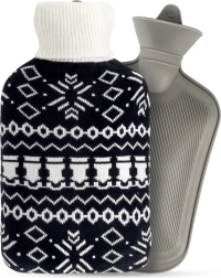 Hot water bottle with knitted cover 1.8 l Vilde