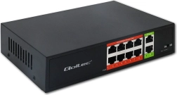 Switch Fast Ethernet PoE 8x RJ45 + 2x RJ45 uplink, 120 W, 10/100 Mb/s
