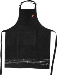 Tablier de cuisine en coton avec cœur, noir