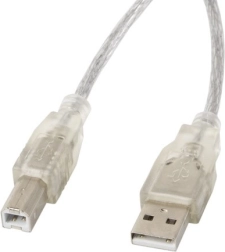 USB 2.0 kabel AM-BM 3M prozoren