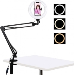 Puluz desktop stand with 20 cm LED ring light for vlogging