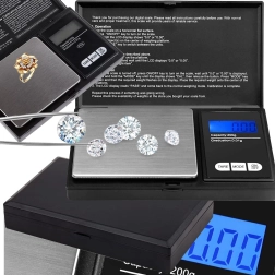 Pocket Digital Jewelry Scale 200 g / 0.01 g with Stainless Steel Platform