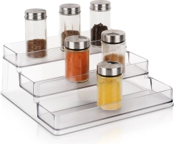 Mensola da cucina trasparente a tre livelli 25,5 × 23,5 × 10,5 cm