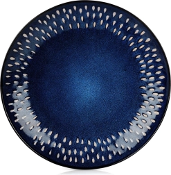 Ceramic shallow dinner plate 28 cm, dark blue