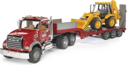 Bruder Mack Truck with Trailer and JCB 4CX Loader 1:16