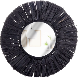 Black Round Wall Mirror Home Styling Collection 32 cm