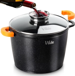 Granitový hrnec se skleněnou poklicí TERRUNA AROMA 24 cm, 6,7 l